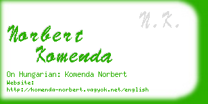 norbert komenda business card